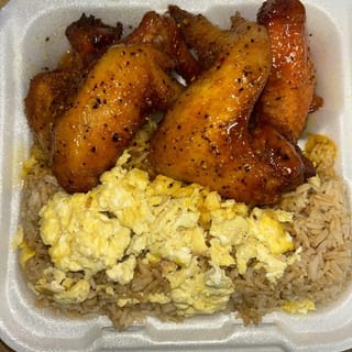 Four Whole Wings and Egg Fried Rice